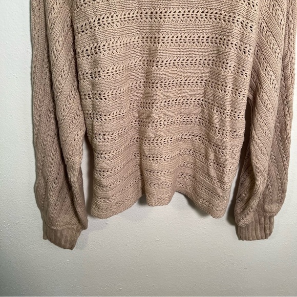 Hippie Rose Crewneck Sweater Beige Dolman Sleeve M - Picture 7 of 9